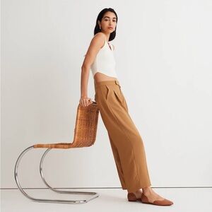 Madewell The Rosedale Low-Rise Straight Crepe Pant in Toffee Size 8 NWT